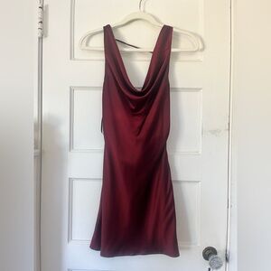 Princess Polly Rich Red Satin Backless Dress